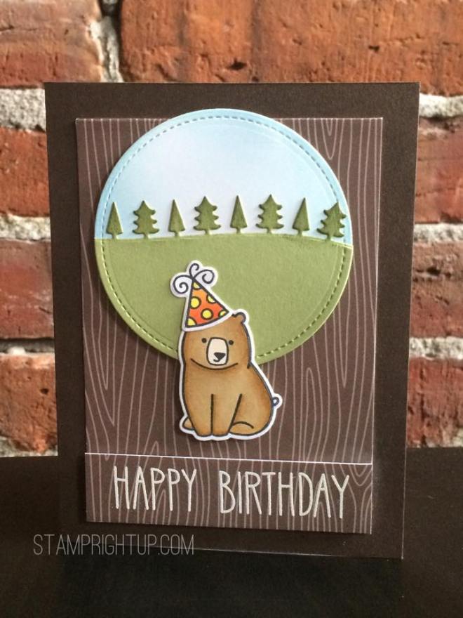 Lawn Fawn Love You Smore Happy Birthday Bear card by Wendie Bee of Stamp Right Up